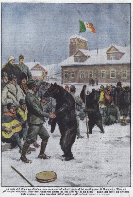 Til tross for det ekstremt stive klimaet, er det ingen mangel på italienske soldater fra Murmansk-kontingenten? av Achille Beltrame