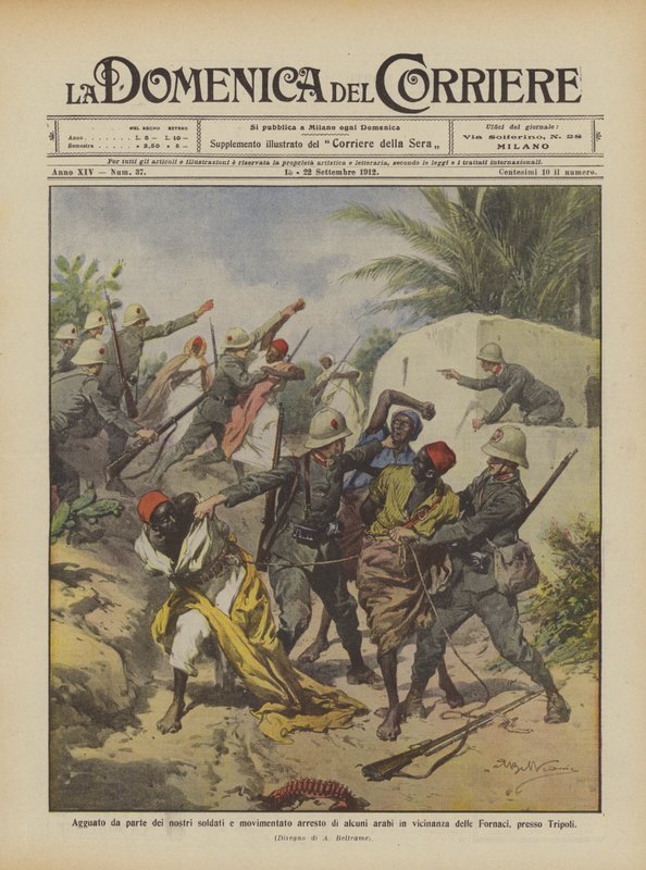 Bakholdsangrep av våre soldater og begivenhetsrik arrestasjon av noen arabere i nærheten av? av Achille Beltrame