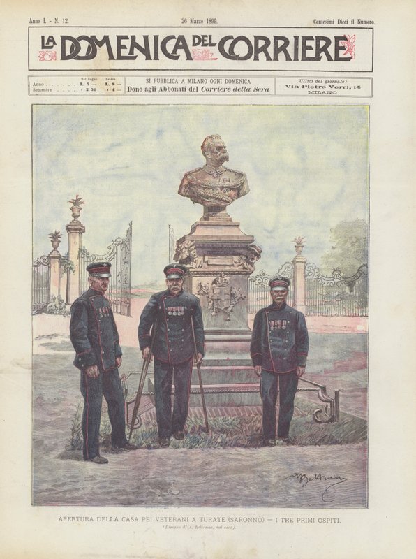 Åpning av Casa Pei Veterani i Turate (Saronno), De tre første gjestene av Achille Beltrame