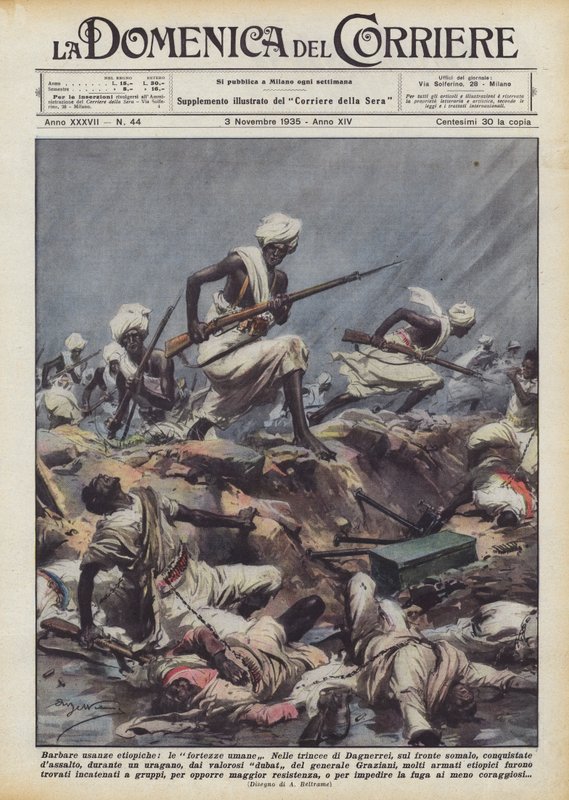 Barbariske etiopiske skikker, menneskelige festninger av Achille Beltrame