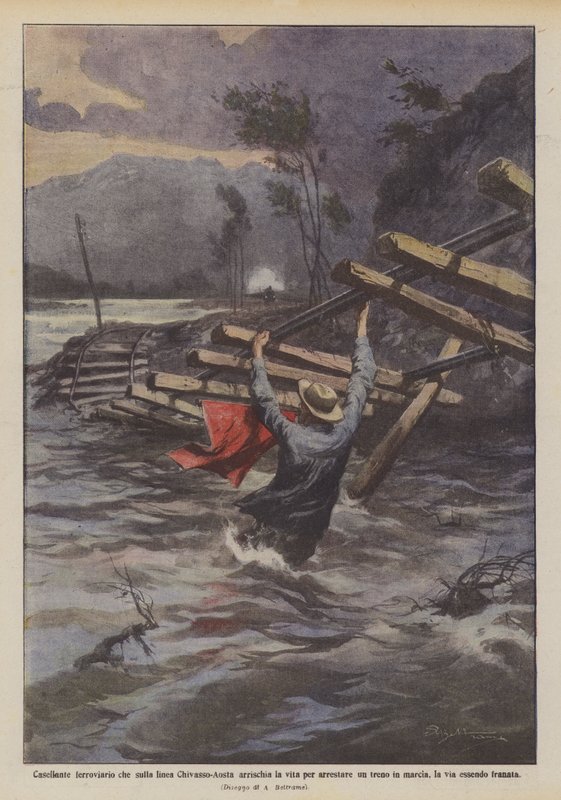 Bomstasjon på jernbanen som risikerer livet på Chivasso-Aosta-linjen for å stoppe et tog? av Achille Beltrame