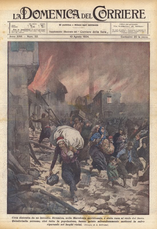 By ødelagt av brann av Achille Beltrame
