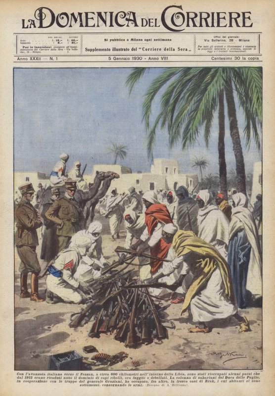 Med den italienske fremrykningen mot Fezzan, rundt 600 kilometer i det indre av Libya? av Achille Beltrame