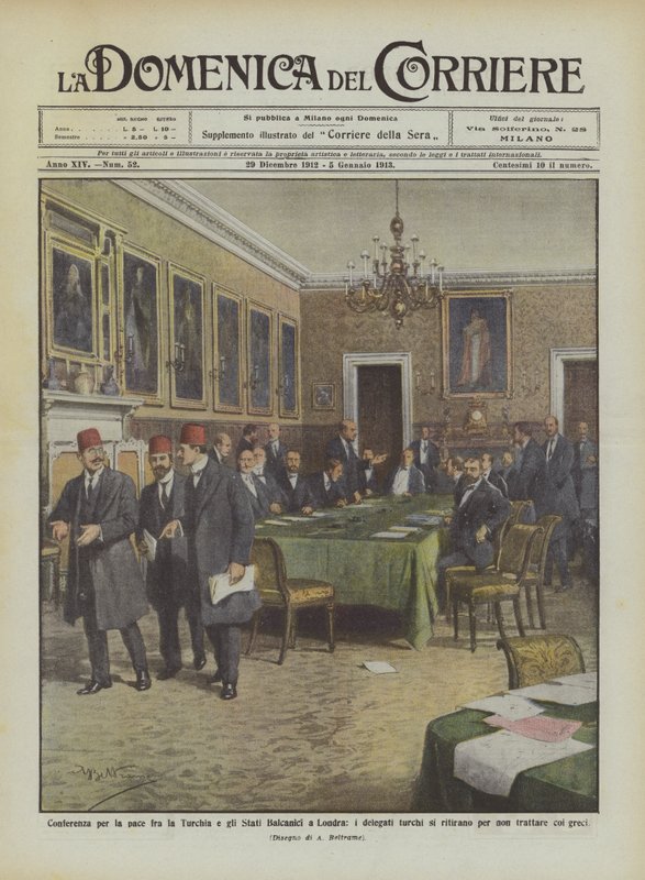 Fredskonferanse mellom Tyrkia og Balkanstatene i London, de tyrkiske delegatene? av Achille Beltrame
