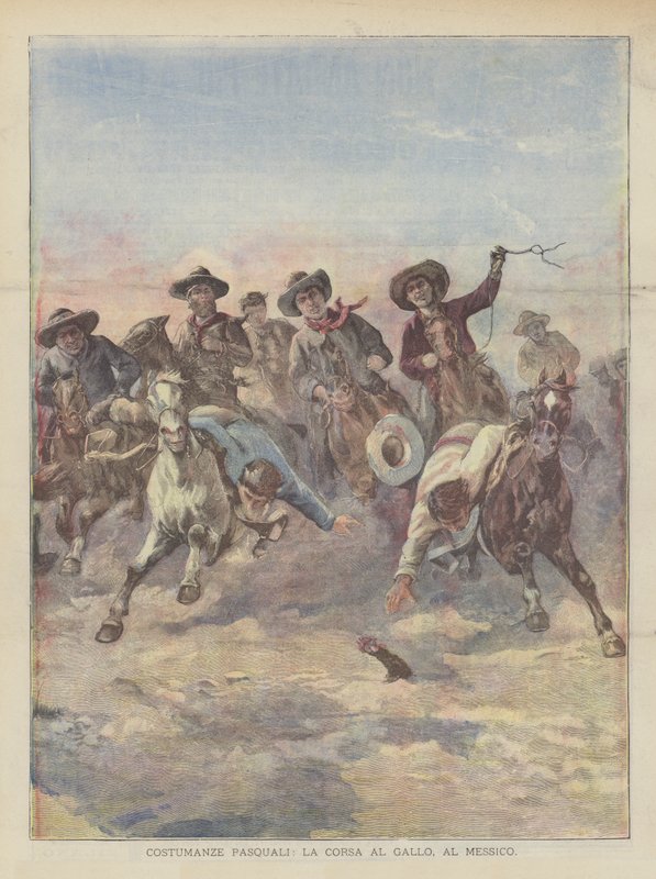 Påskekostymer, The Race To The Rooster, Mexico av Achille Beltrame