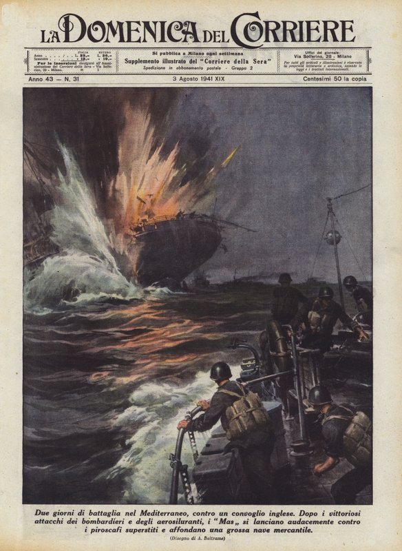 To dager med kamp i Middelhavet, mot en engelsk konvoi av Achille Beltrame