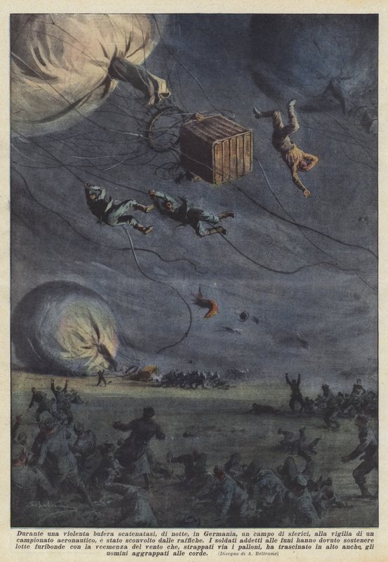 Under en voldsom storm som brøt ut i Tyskland om natten, et felt med kuler? av Achille Beltrame
