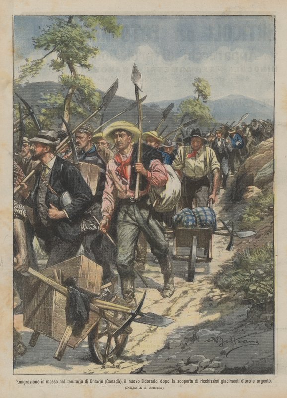 Masseemigrasjon til territoriet Ontario (Canada), det nye Eldorado, etter oppdagelsen? av Achille Beltrame