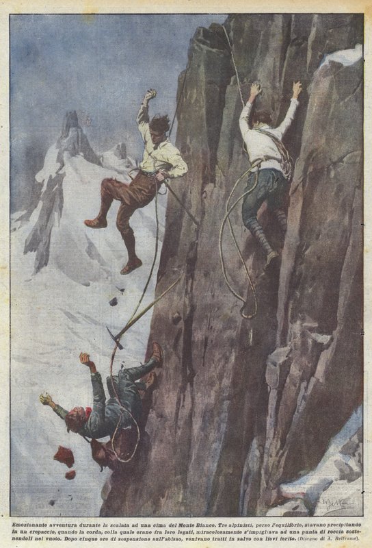 Spennende eventyr mens du bestiger toppen av Mont Blanc av Achille Beltrame