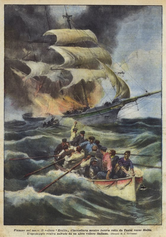 Flammer på havet av Achille Beltrame