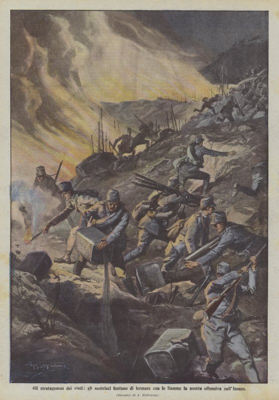 Listene til de beseirede, østerrikerne prøver å stoppe vår offensive sullsonzo med flammer av Achille Beltrame