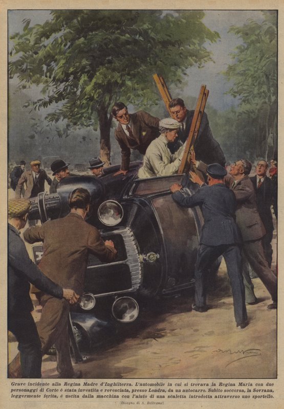 Alvorlig ulykke for dronningens mor av England av Achille Beltrame