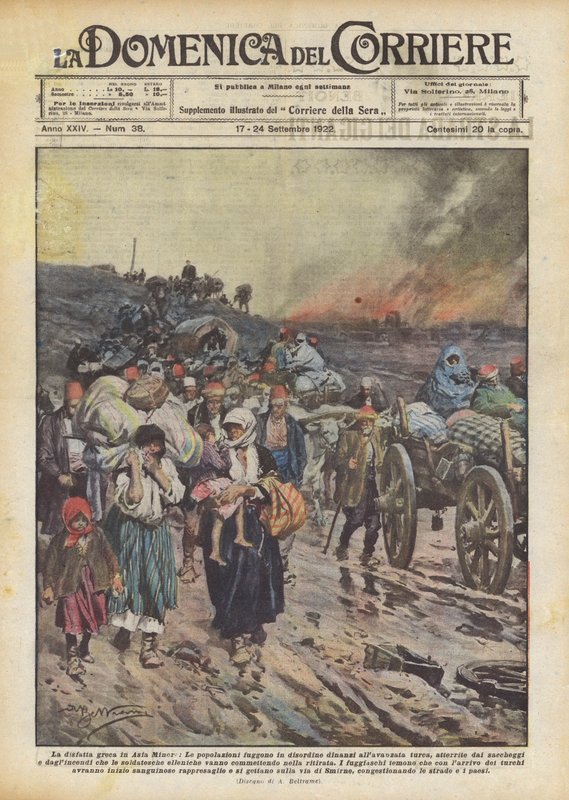 Grekere på flukt fra Smyrna, gresk-tyrkisk krig (1919-22) 1922 av Achille Beltrame