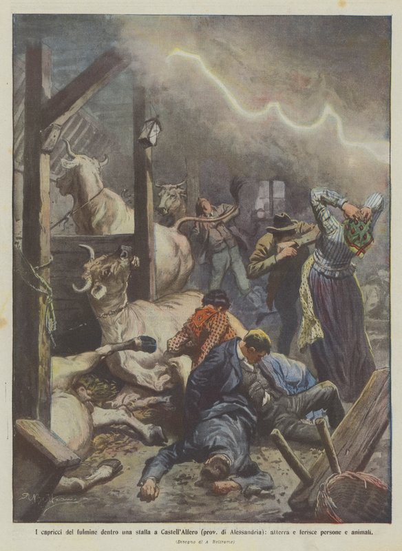 Lynets luner inne i en stall i CastellAlfero (provinsen Alessandria), lander og gjør vondt? av Achille Beltrame