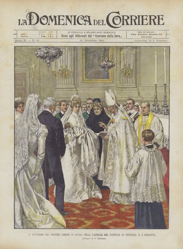 Dåpen til prins Aimone Di Savoia i kapellet til slottet i Stupinigi, den nåværende 3 av Achille Beltrame