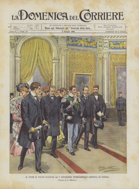 Greven av Torino innvier den internasjonale kunstutstillingen V i Venezia av Achille Beltrame
