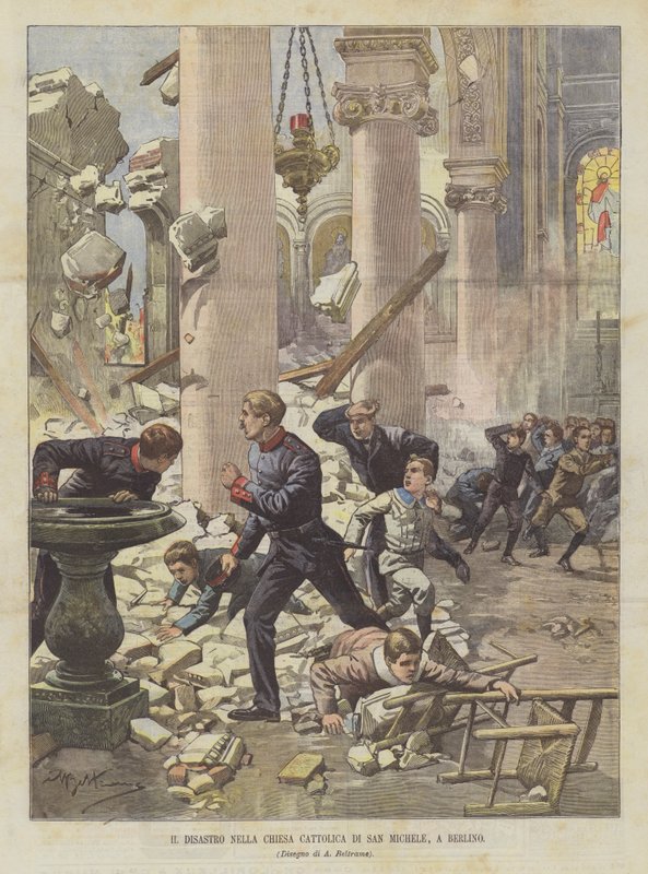 Katastrofen i den katolske kirken St. Michael, Berlin av Achille Beltrame