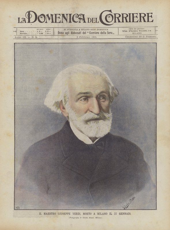 Maestro Giuseppe Verdi, som døde i Milano 27. januar av Achille Beltrame