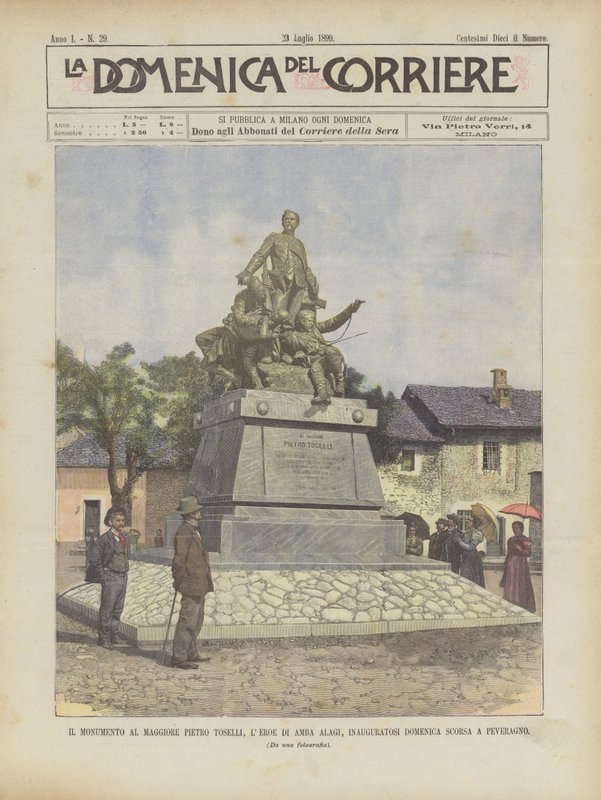 Monumentet til major Pietro Toselli, helten til Amba Alagi, ble innviet sist søndag i Peveragno av Achille Beltrame