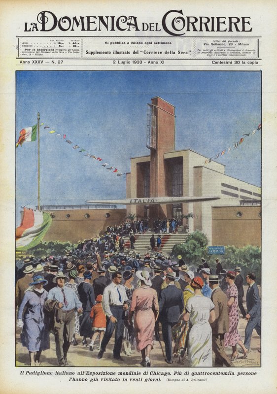 Den italienske paviljongen på verdensutstillingen i Chicago av Achille Beltrame