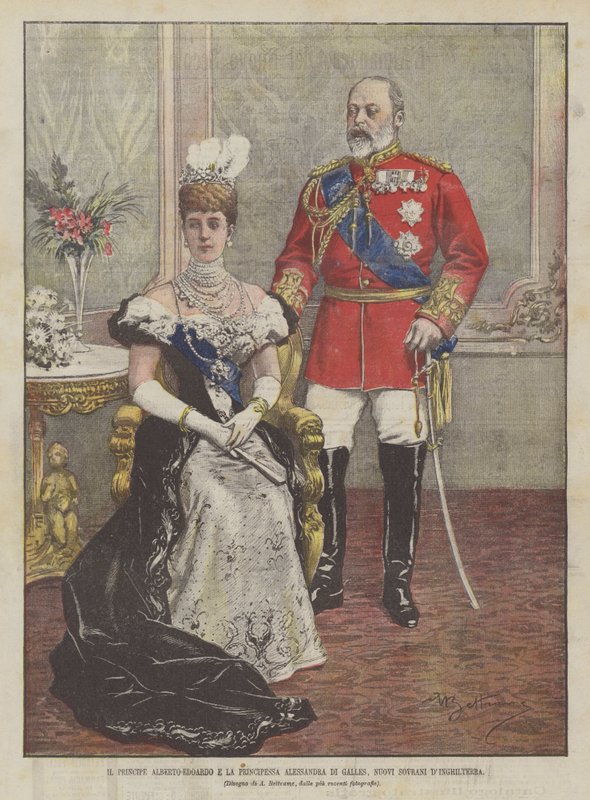 Prins Albert Edward og prinsesse Alexandra av Wales, New Sovereigns of England av Achille Beltrame