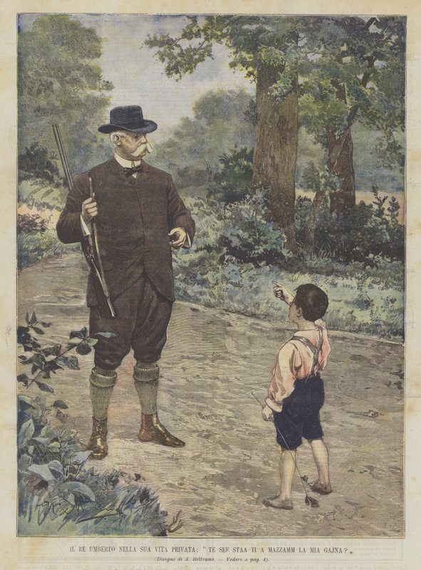 King Umberto In His Private Life, Te See Staa Ti A Mazzamm La Mia Gajna? av Achille Beltrame