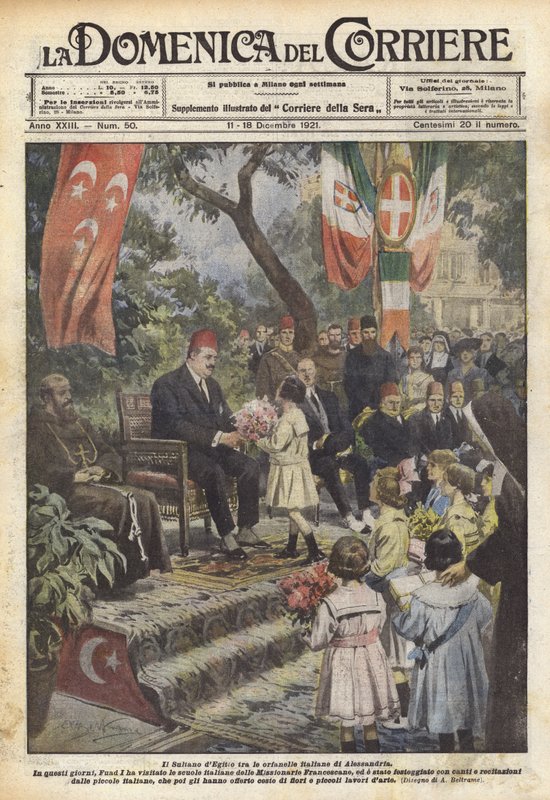 Sultanen av Egypt blant de italienske foreldreløse barna i Alexandria av Achille Beltrame
