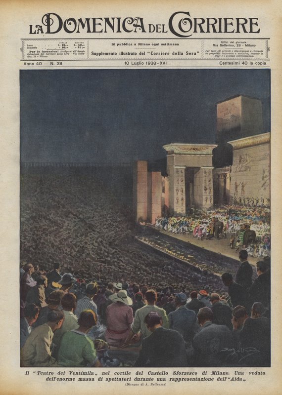 Teatro dei Ventimila på gårdsplassen til Castello Sforzesco i Milano av Achille Beltrame