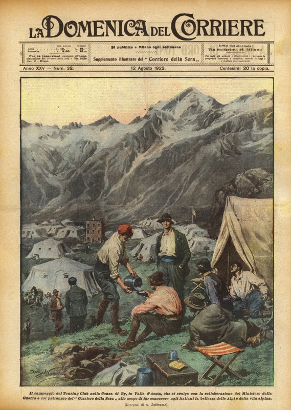 Campingplassen Touring Club i Conca di By, i Aostadalen, som finner sted med? av Achille Beltrame