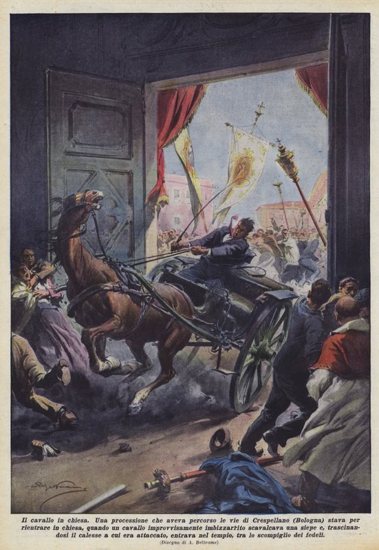 Hesten i kirken av Achille Beltrame