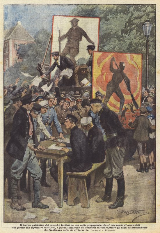 Den patriotiske gløden til polakkene av Achille Beltrame