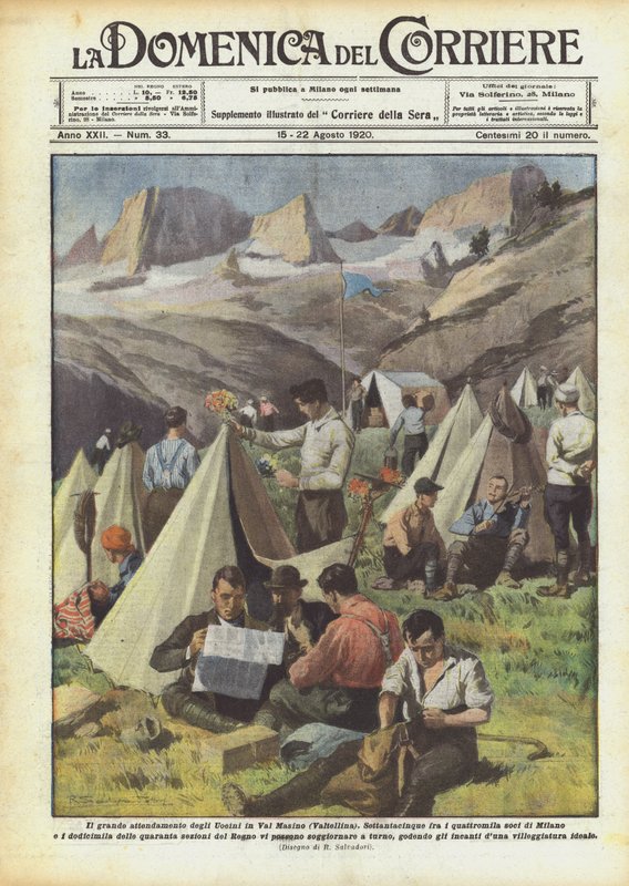 Det store teltet til Uoeini i Val Masino (Valtellina) av Achille Beltrame