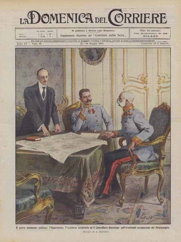 Det alvorlige politiske øyeblikket, argumenterer keiseren, den arvelige erkehertugen og kansleren? av Achille Beltrame