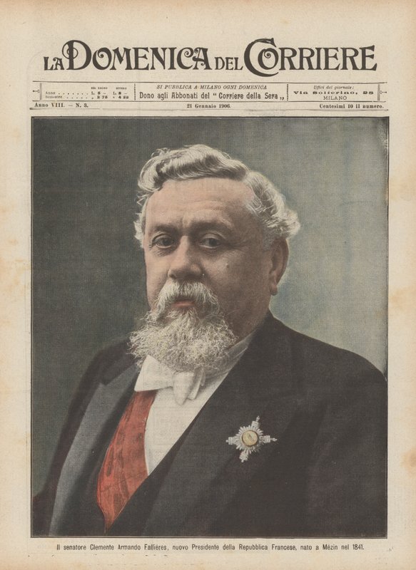 Senator Clemente Armando Fallieres, ny president i Den franske republikk, født i Mezin i 1841 av Achille Beltrame