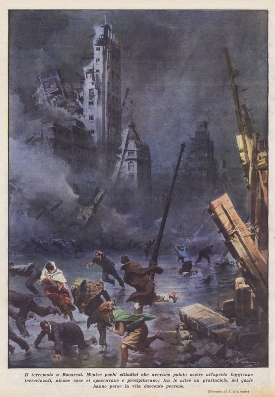 Jordskjelvet i Bucuresti av Achille Beltrame