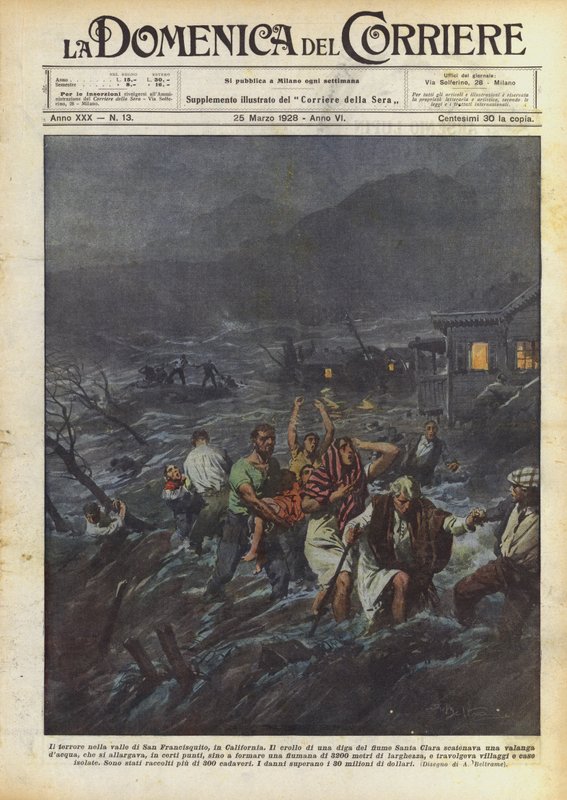Terror i San Francisquito-dalen, California av Achille Beltrame