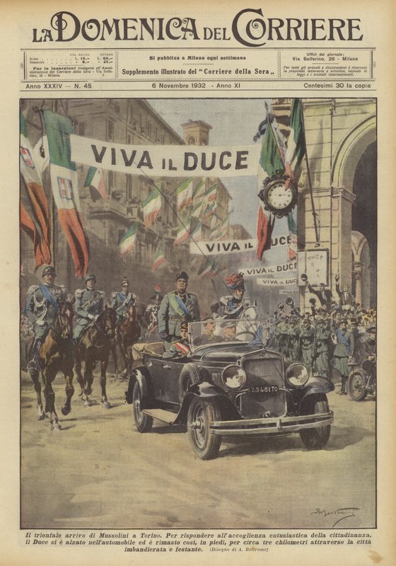 Den triumferende ankomsten til Mussolini i Torino av Achille Beltrame