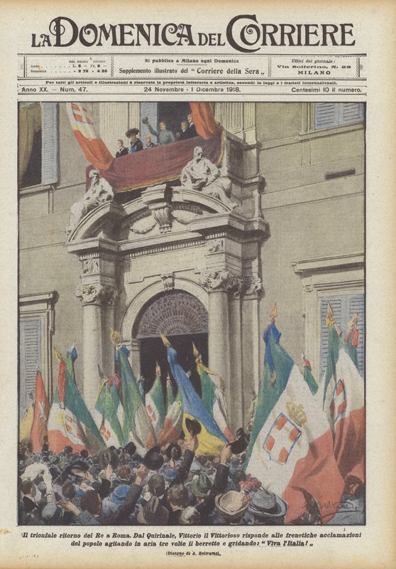 Kongens triumferende retur til Roma av Achille Beltrame