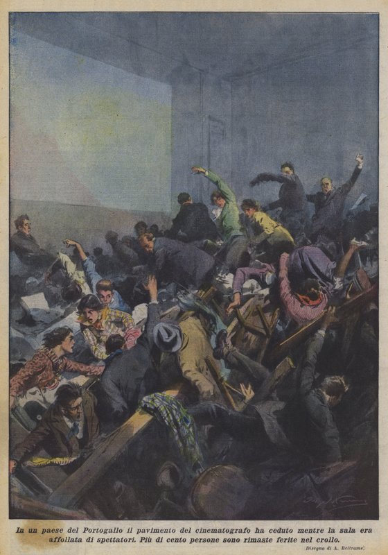 I et land i Portugal ga gulvet på kinoen etter mens salen var overfylt av tilskuere av Achille Beltrame