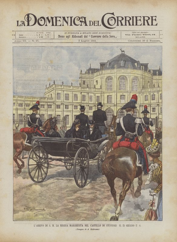 Ankomsten av HM Dronning Margherita til Stupinigi-slottet 25. juni USA av Achille Beltrame