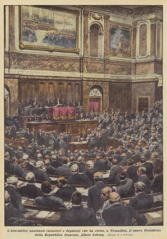 Nasjonalforsamlingen (senatorer og varamedlemmer) som valgte den nye presidenten i Versailles? av Achille Beltrame