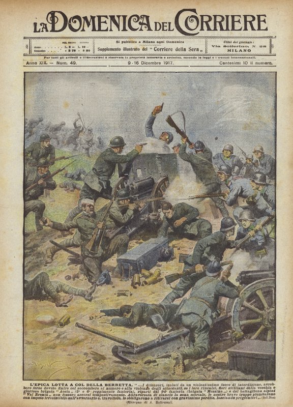 Den episke kampen ved Col Della Berretta av Achille Beltrame