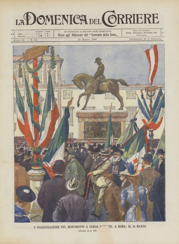 Innvielsen av monumentet til Carlo Alberto, i Roma, 14. mars av Achille Beltrame