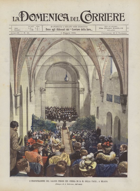 Innvielsen av Salone Perosi (tidligere kirke av SM Della Pace), i Milano av Achille Beltrame
