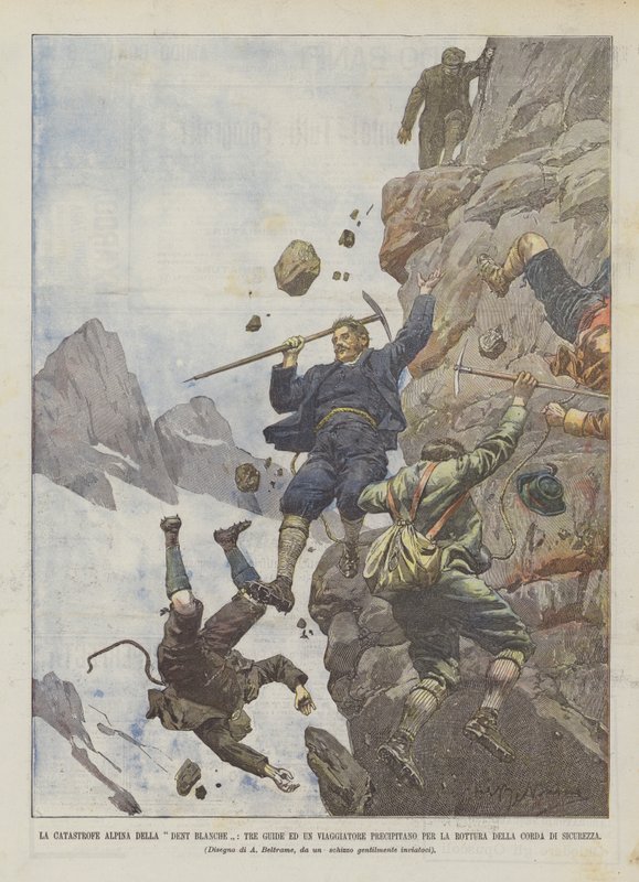 Dent Blanche Alpine Catastrophe, tre guider og en reisende som faller for pause? av Achille Beltrame