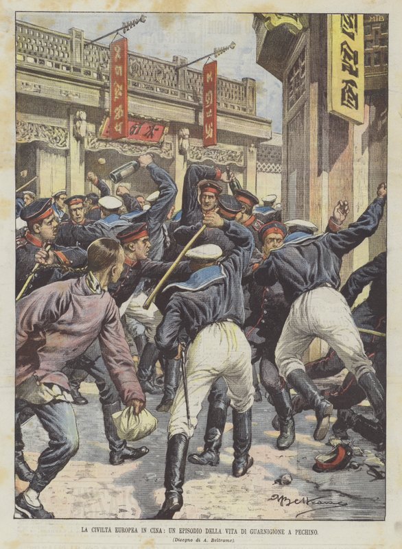 Den europeiske sivilisasjonen i Kina, en episode fra Beijing Garnison Life av Achille Beltrame