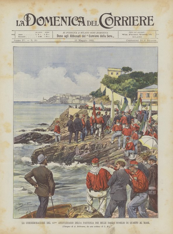 Markeringen av 42-årsjubileet for de tusen avgang fra klippen Quarto til havet av Achille Beltrame