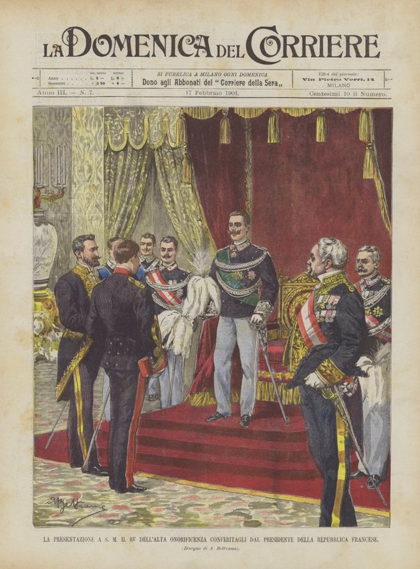 Presentasjonen til HM Kongen av den høye ære tildelt ham av presidenten i Den franske republikk av Achille Beltrame