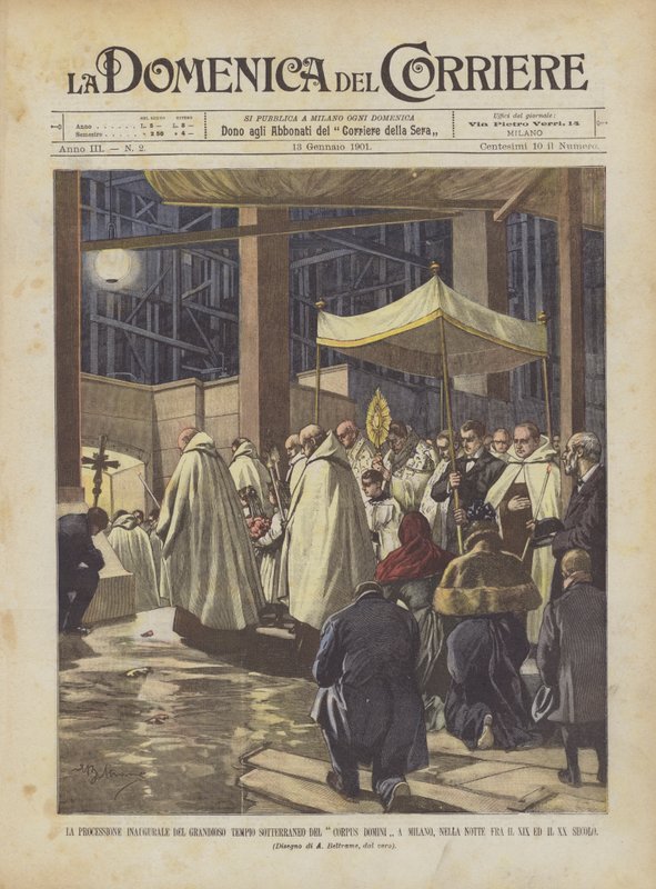 Innvielsesprosesjonen av det store underjordiske tempelet til Corpus Domini i Milano? av Achille Beltrame