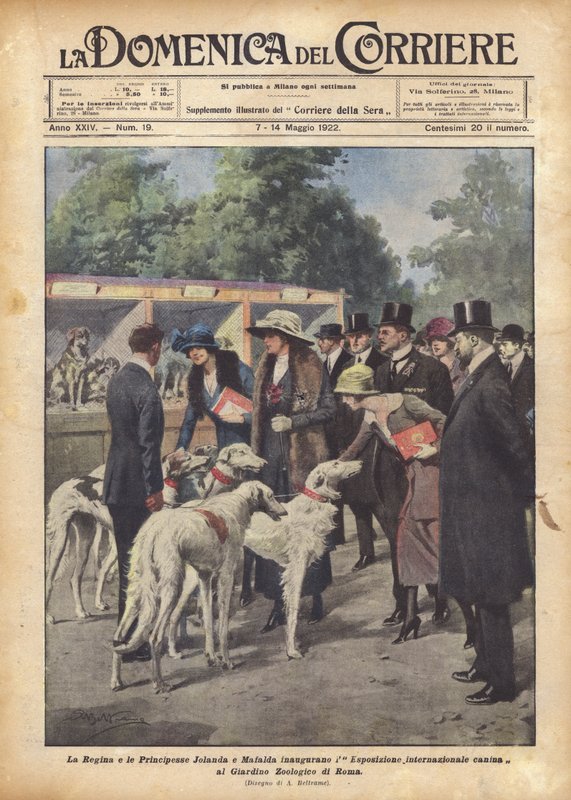 Dronningen og prinsessene Jolanda og Mafalda innvier den internasjonale hundeutstillingen? av Achille Beltrame